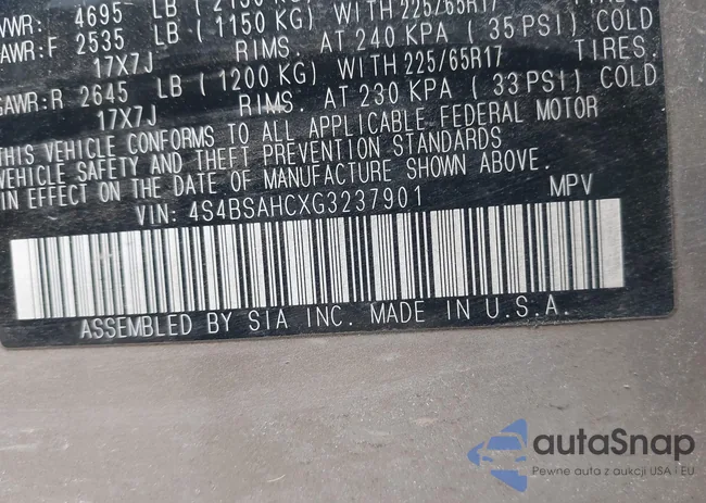 4S4BSAHCXG3237901: 44220220