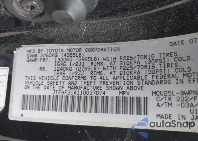 JTEHF21A110037074: 44220243