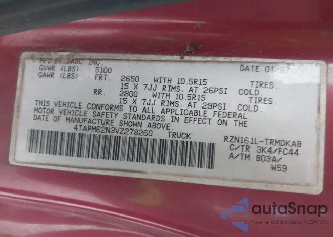 4TAPM62N3VZ278260: 44220273