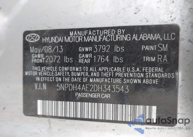 5NPDH4AE2DH343543: 44221379