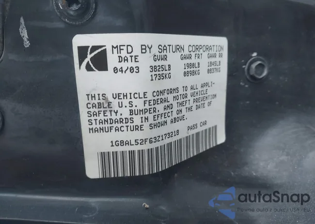 1G8AL52F63Z173218: 44221424