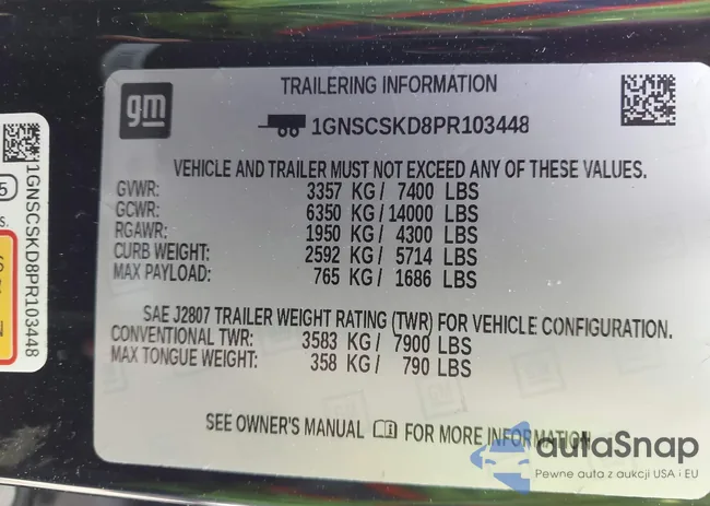 1GNSCSKD8PR103448: 44221520