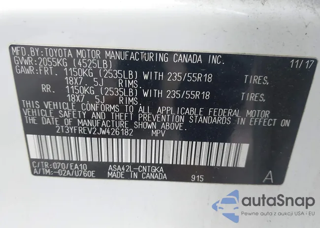 2T3YFREV2JW426182: 44221528