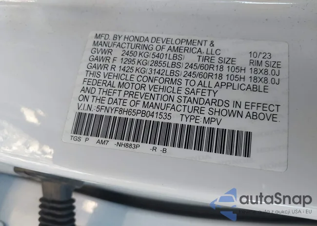 5FNYF8H65PB041535: 44221641