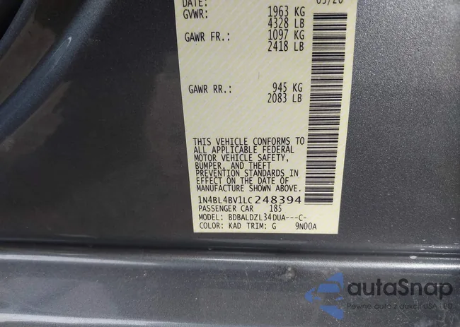 1N4BL4BV1LC248394: 44221660