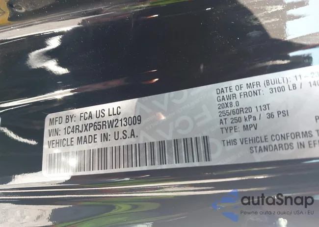 1C4RJXP65RW213009: 44221675