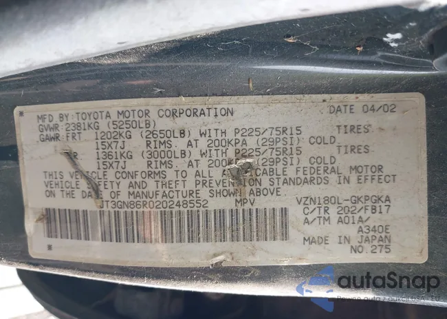 JT3GN86R020248552: 44221739