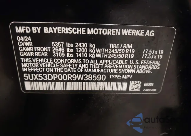 5UX53DP00R9W38590: 44221822