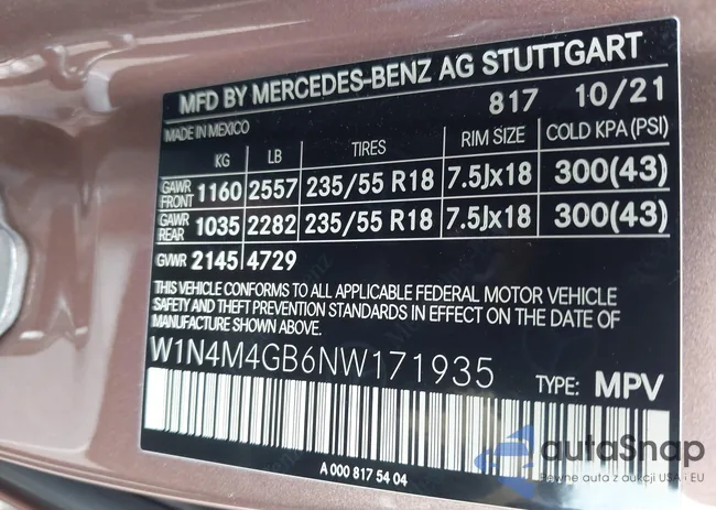 W1N4M4GB6NW171935: 44221836