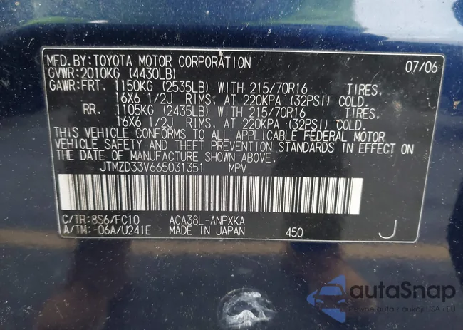 JTMZD33V665031351: 44221941