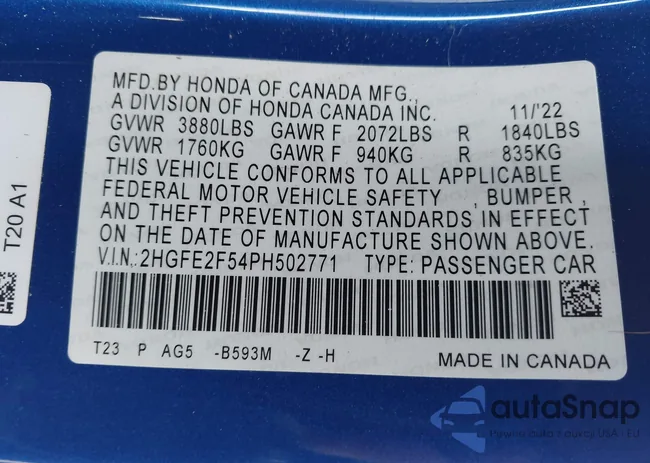 2HGFE2F54PH502771: 44220976