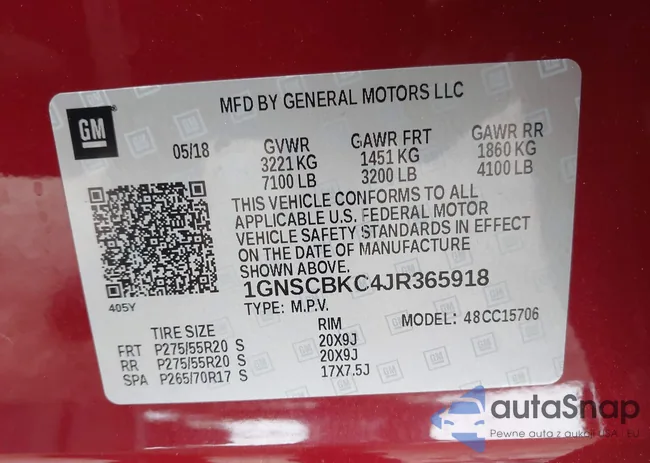 1GNSCBKC4JR365918: 44221013