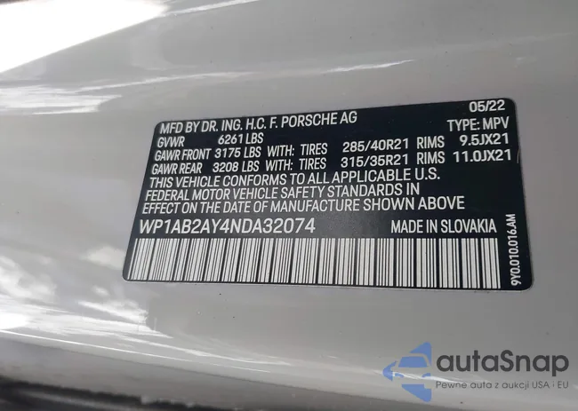 WP1AB2AY4NDA32074: 44221052