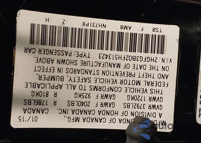 2HGFG3B02FH513423: 44221077