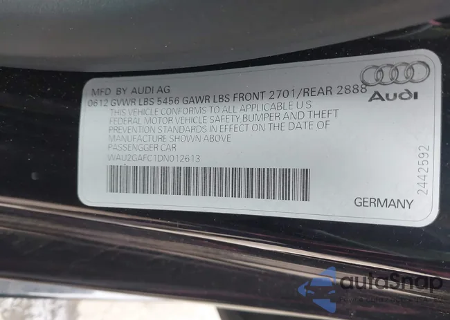 WAU2GAFC1DN012613: 44221106