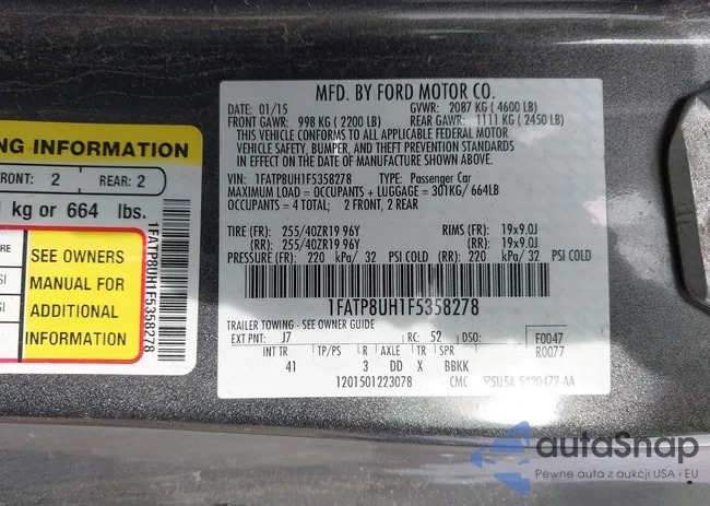 1FATP8UH1F5358278: 44221160