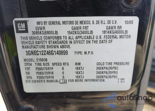 3GNEC12Z46G140899: 44221188