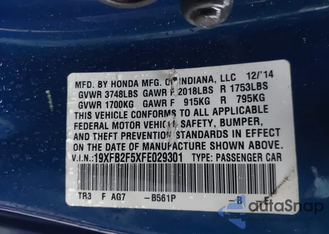 19XFB2F5XFE029301: 44221229