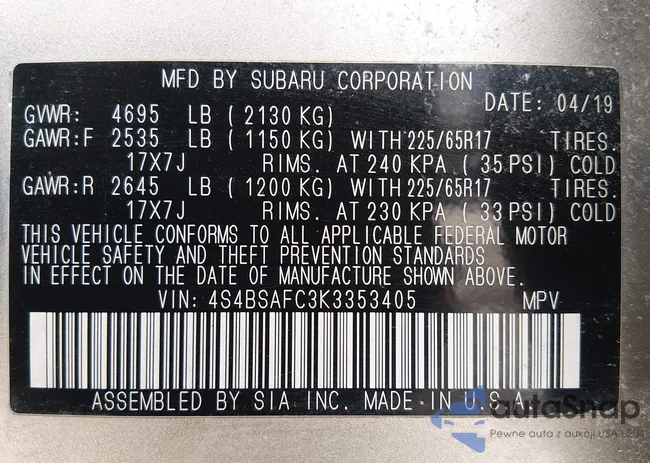 4S4BSAFC3K3353405: 44221264