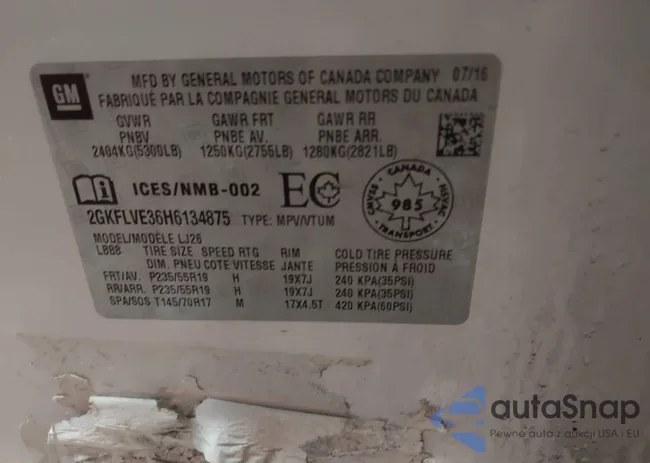 2GKFLVE36H6134875: 44222597