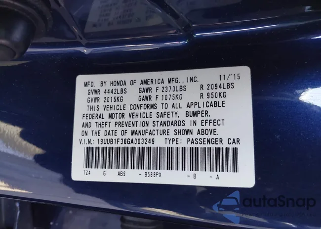 19UUB1F36GA003249: 44222647