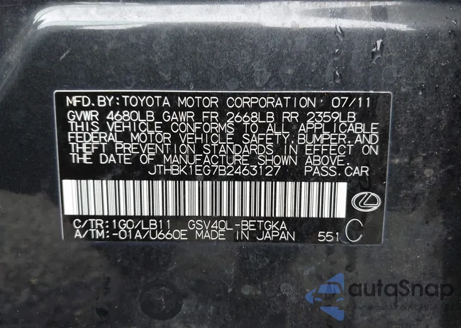 JTHBK1EG7B2463127: 44222663