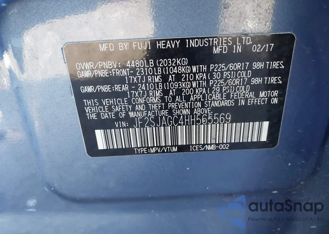 JF2SJAGC4HH565569: 44222763