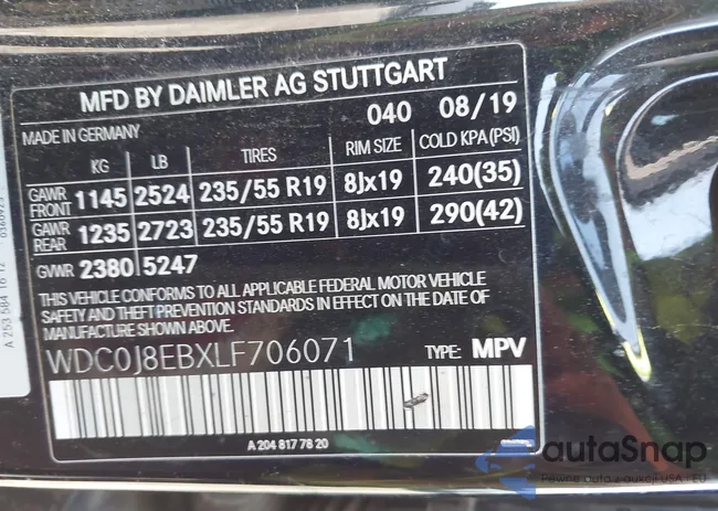 WDC0J8EBXLF706071: 44222021