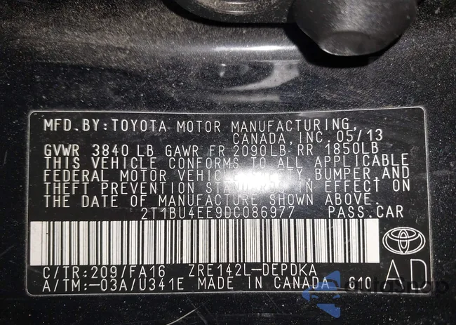 2T1BU4EE9DC086977: 44222092