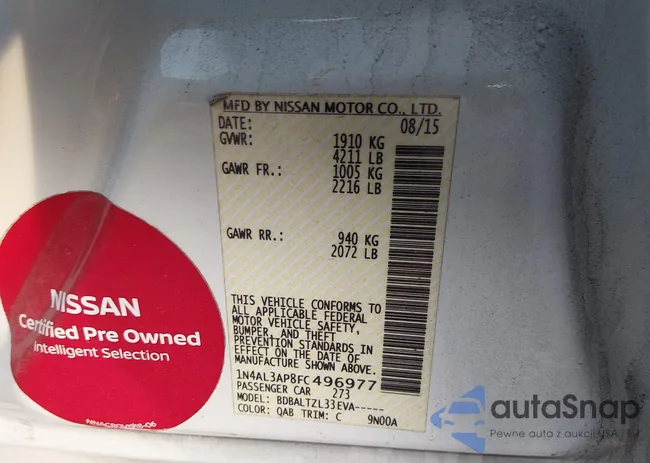 1N4AL3AP8FC496977: 44222109