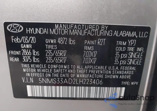 5NMS33AD2LH223406: 44222253