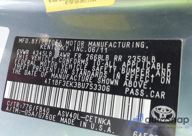 4T1BF3EK3BU753306: 44222260