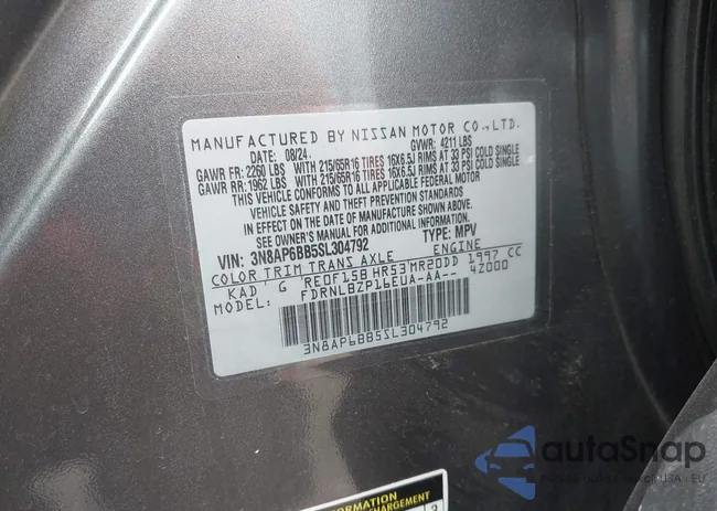 3N8AP6BB5SL304792: 44223394