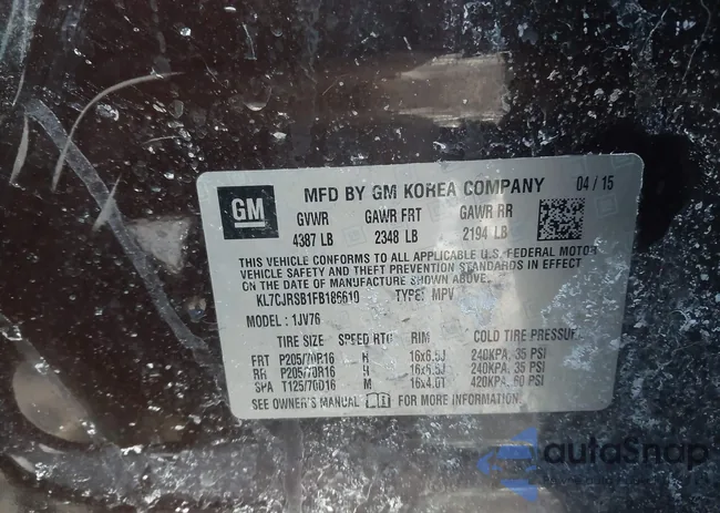 KL7CJRSB1FB186610: 44223431