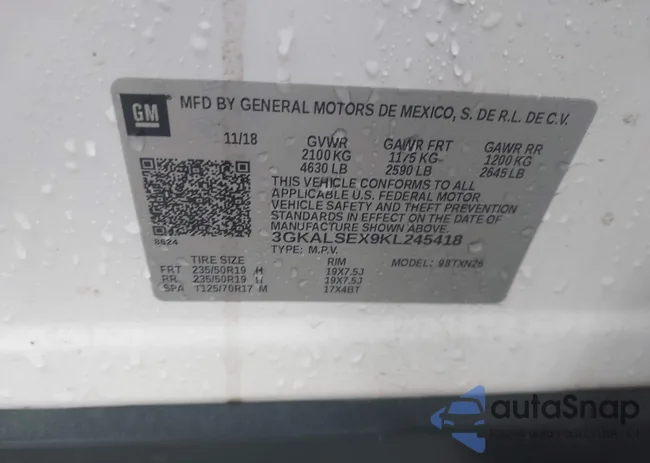 3GKALSEX9KL245418: 44223482