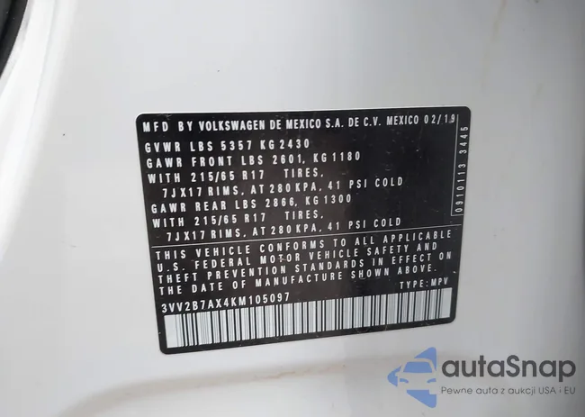 3VV2B7AX4KM105097: 44223484