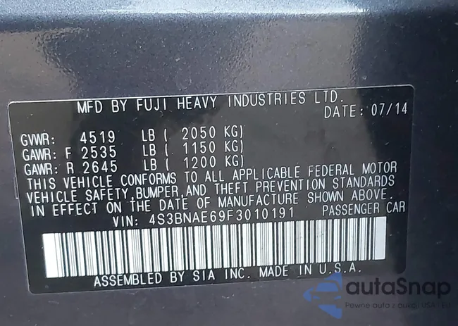 4S3BNAE69F3010191: 44223511