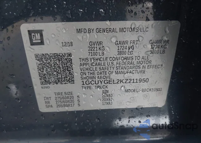 1GCUYGEL2KZ211950: 44223516