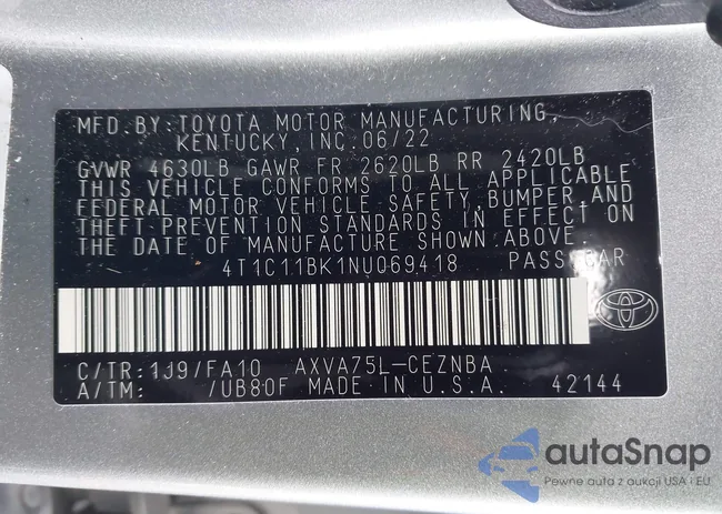 4T1C11BK1NU069418: 44223582