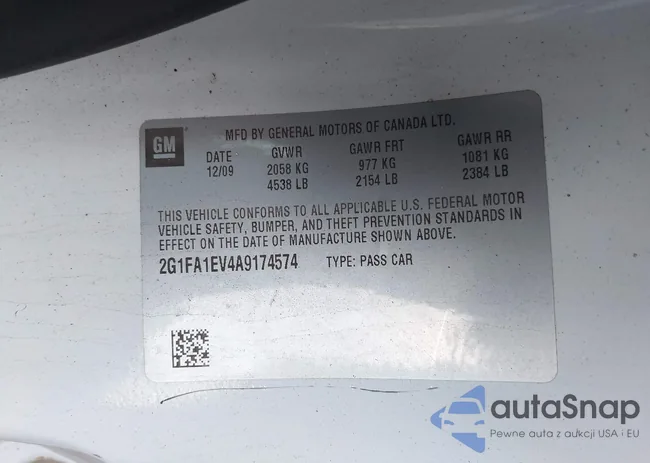 2G1FA1EV4A9174574: 44223607