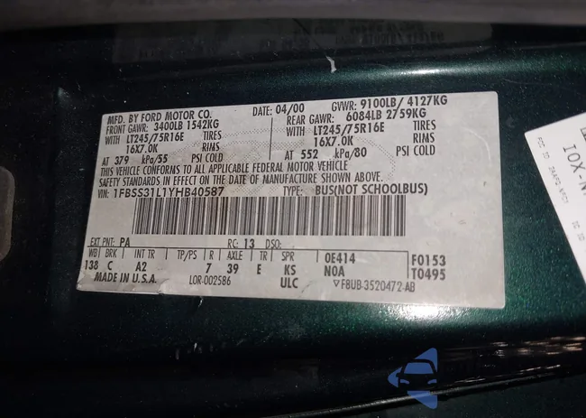 1FBSS31L1YHB40587: 44223623