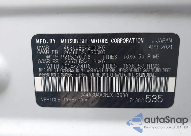 JA4ASUAA0NZ013938: 44223687