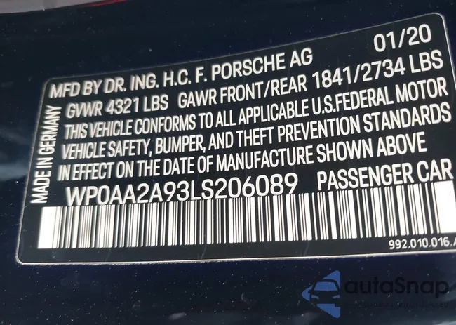 WP0AA2A93LS206089: 44223689