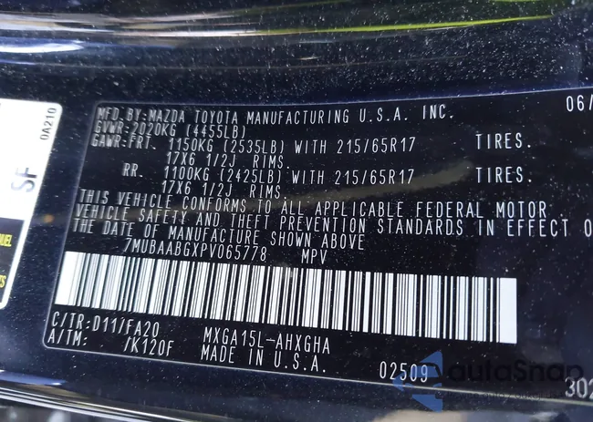 7MUBAABGXPV065778: 44223723