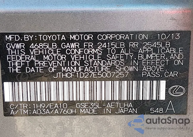 JTHCF1D27E5007257: 44223901