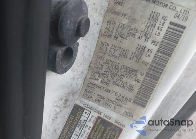 1N6BD0CT3KN762468: 44222964