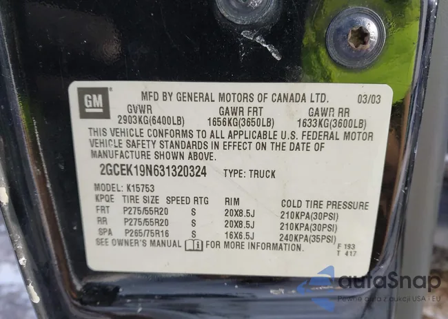 2GCEK19N631320324: 44223065