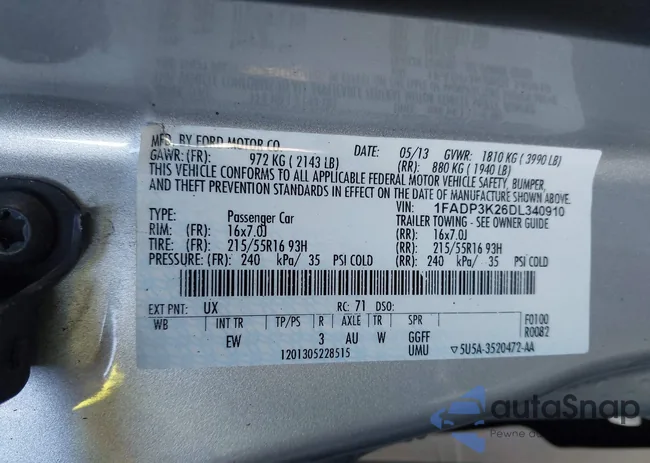 1FADP3K26DL340910: 44223147