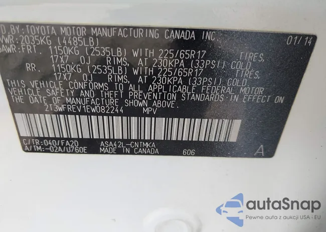 2T3WFREV1EW082244: 44223217