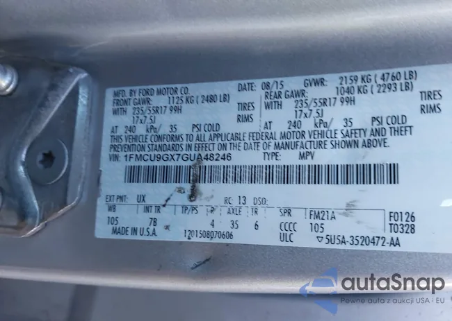 1FMCU9GX7GUA48246: 44223349